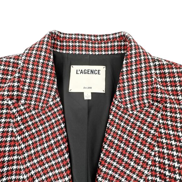 L'AGENCE Chamberlain Check Peaked Lapel Blazer in Burnt Sienna 8|M - Picture 5 of 11